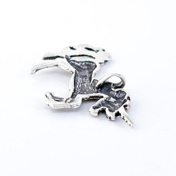 Vintage Sterling Silver 925 2.5cm Prancing Unicorn Fantasy Pendant - Picture 4 of 7